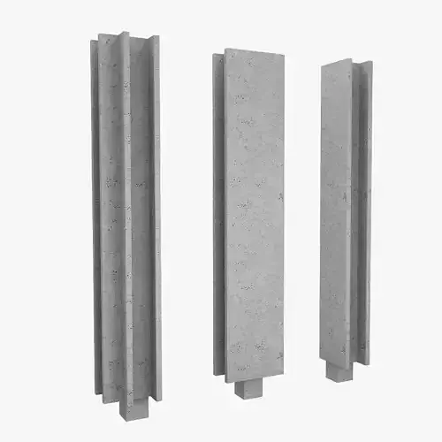 Concrete Connection Wall 3D model