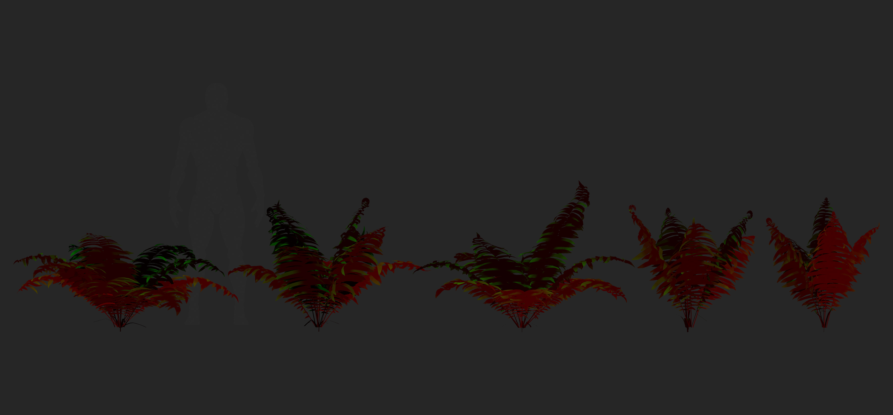 Ostrich Ferns plant Low-poly 3D model_3