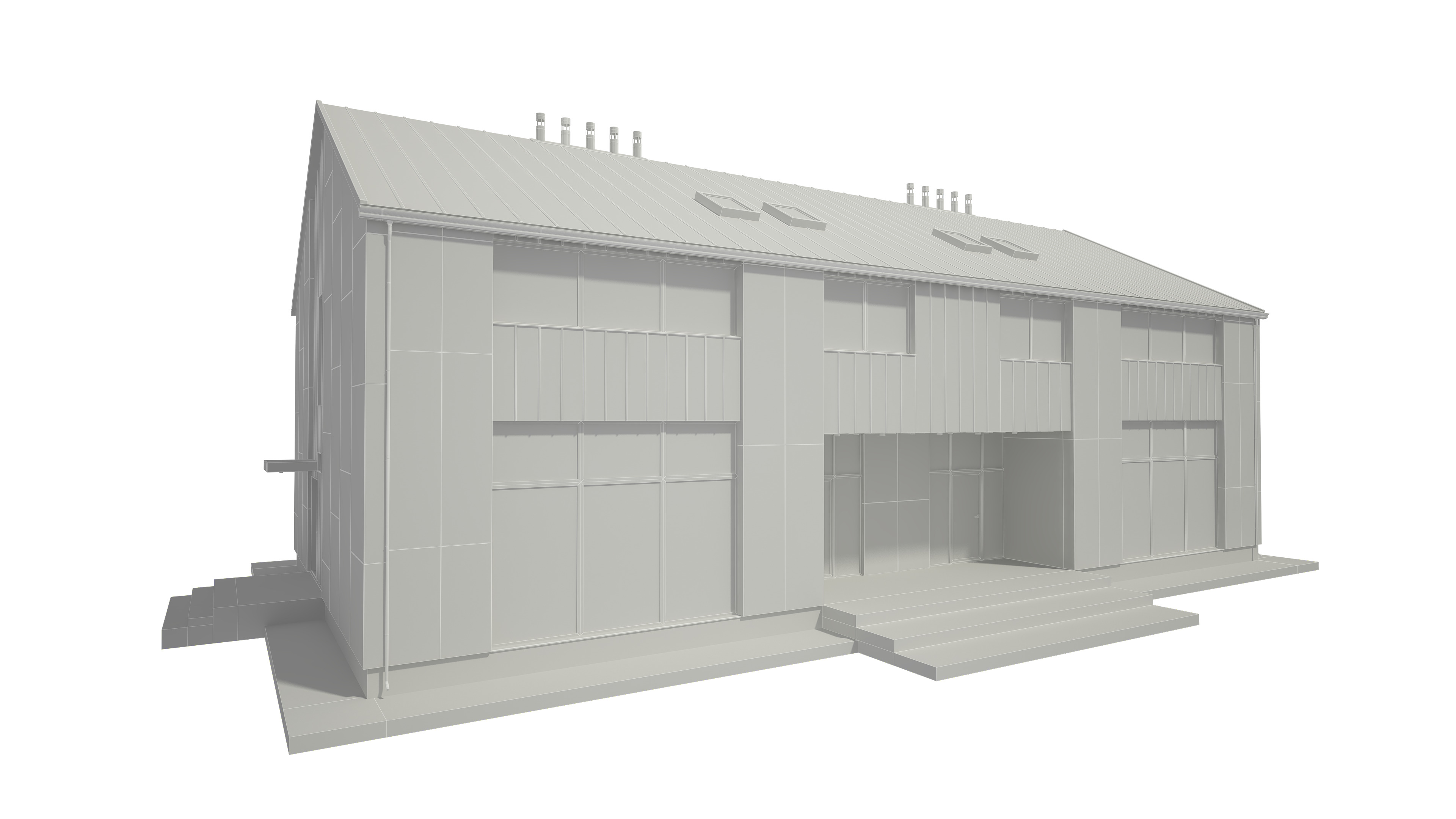 Modern House Building 3D model_7