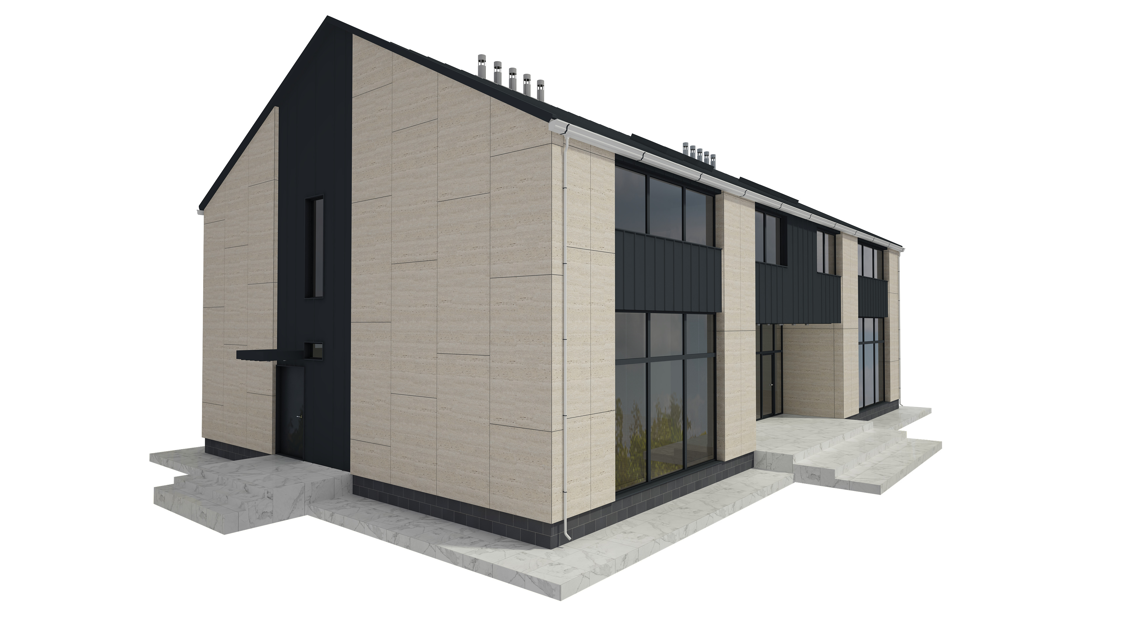 Modern House Building 3D model_6