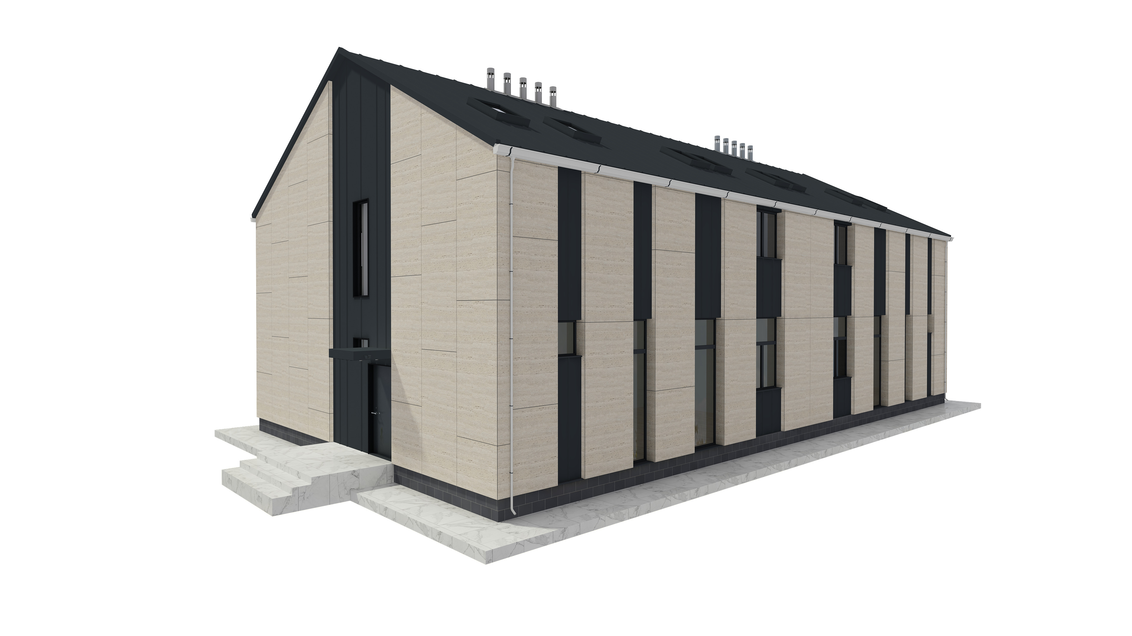 Modern House Building 3D model_2