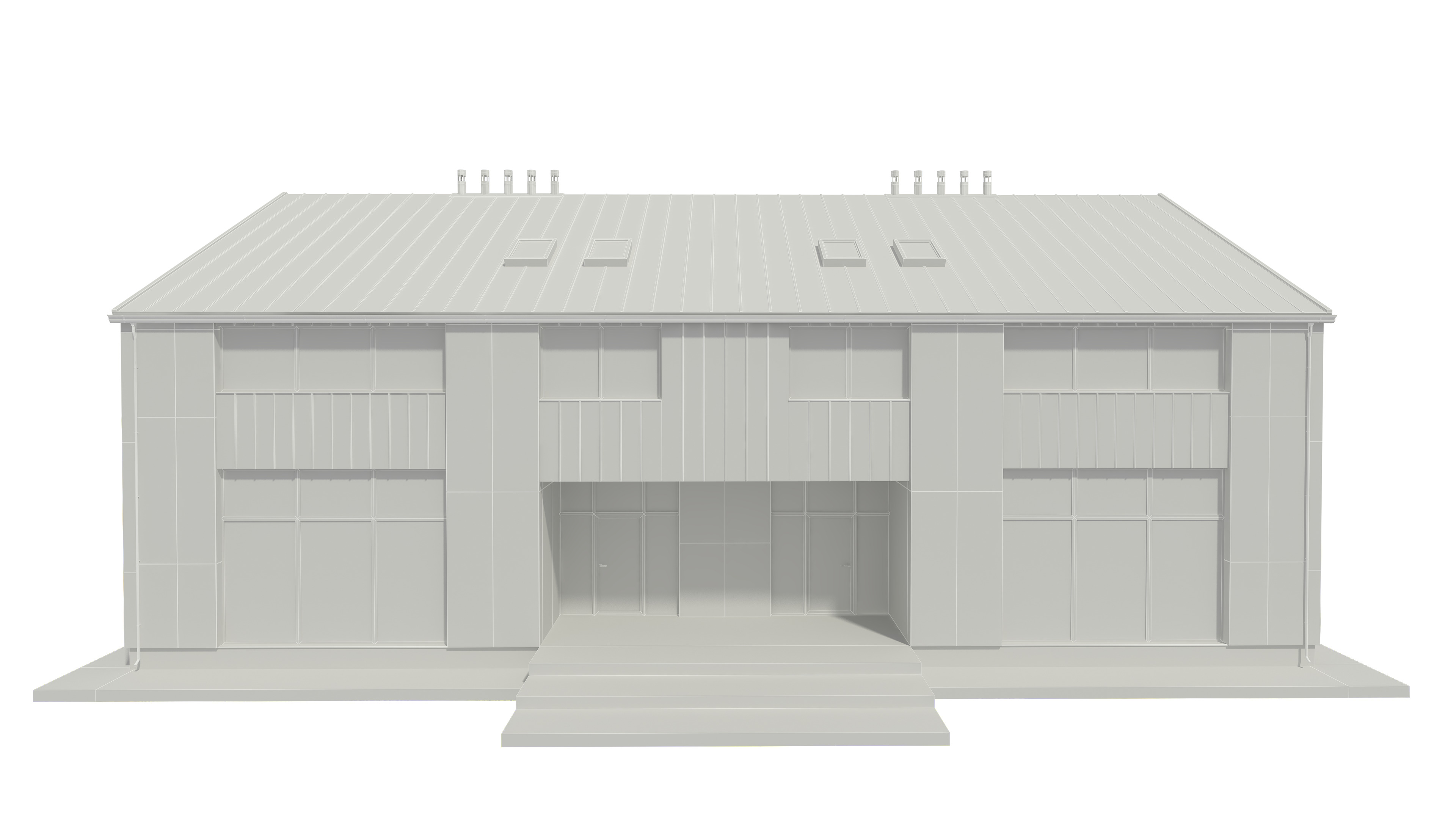 Modern House Building 3D model_9