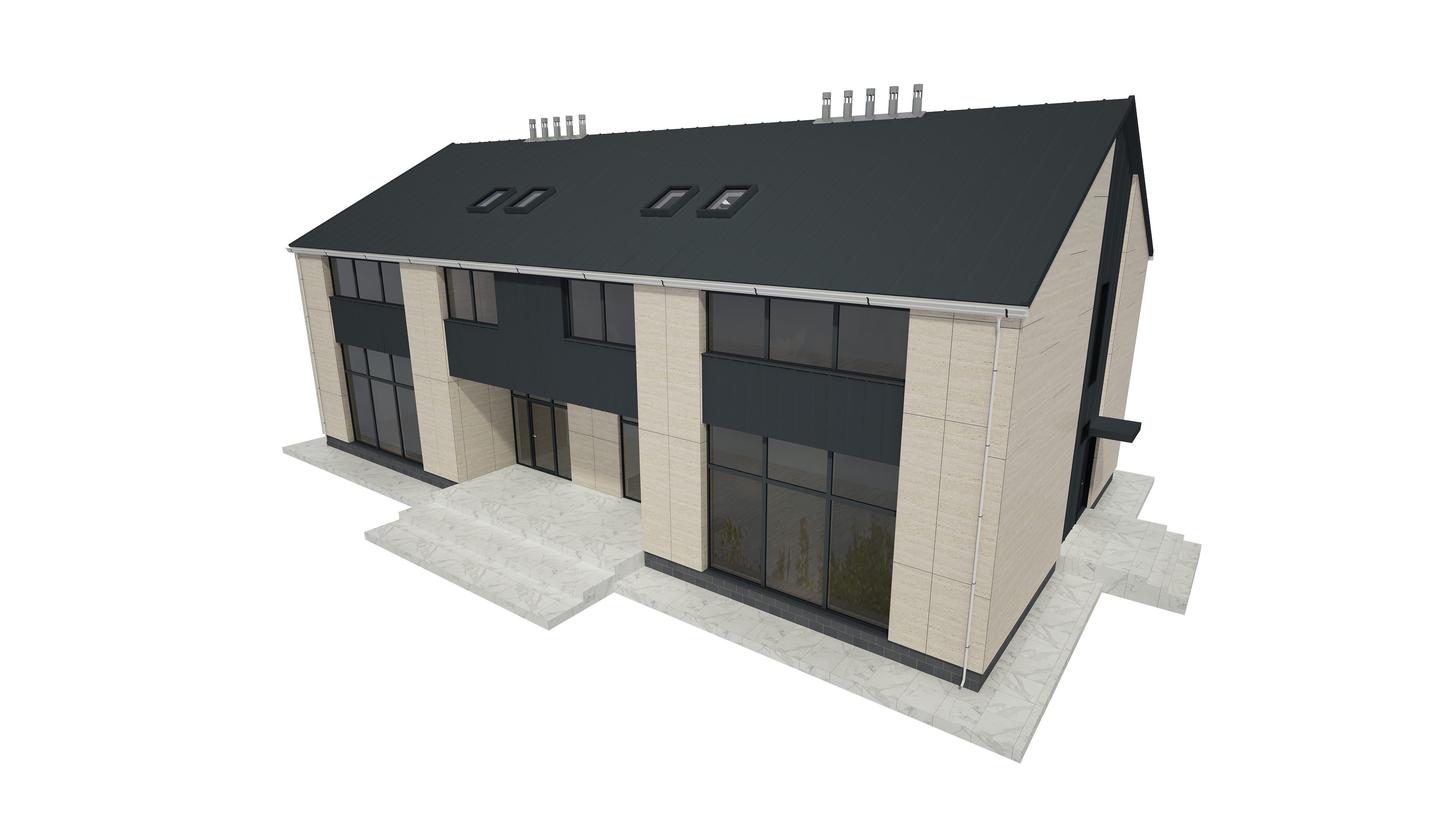 Modern House Building 3D model_5