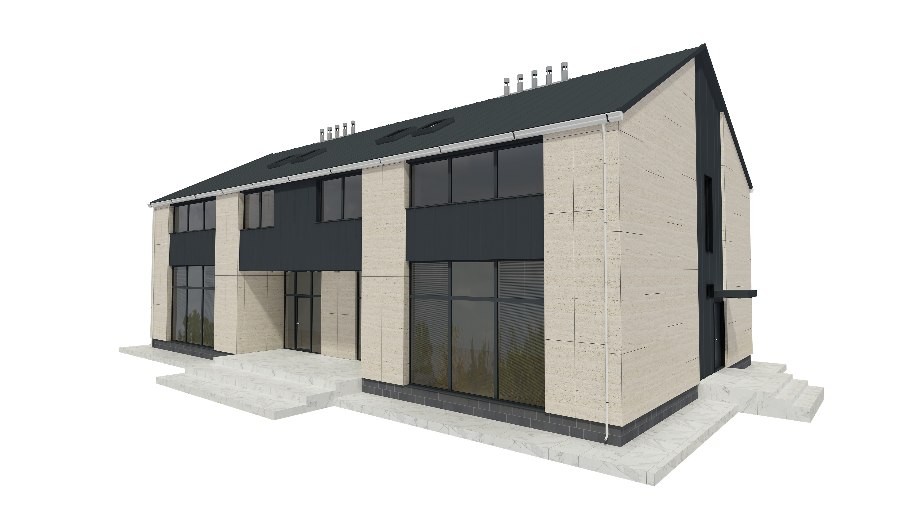 Modern House Building 3D model_4