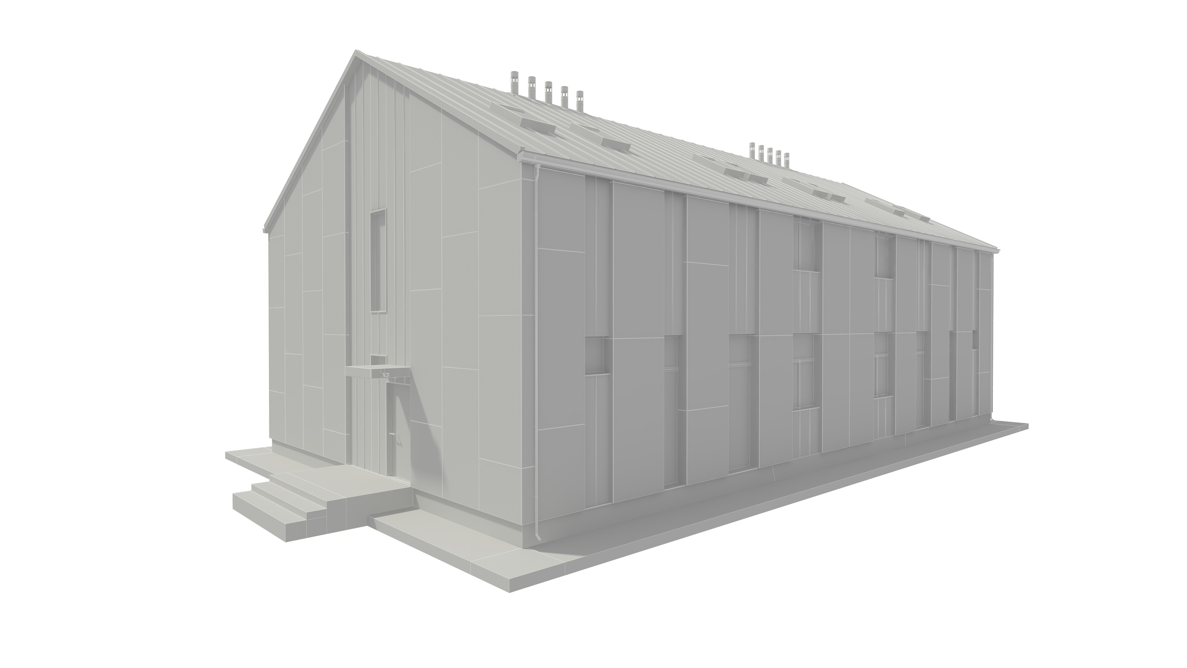 Modern House Building 3D model_8