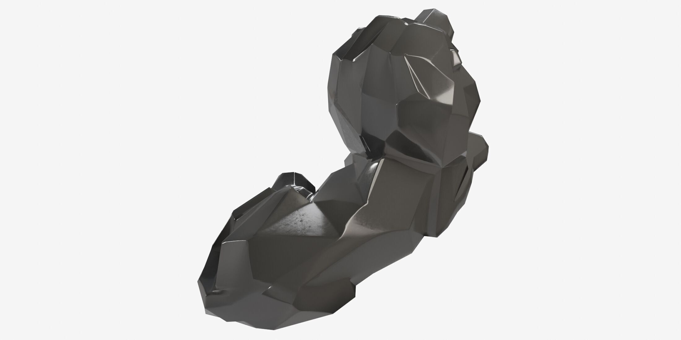 Poly Lion statue Low-poly 3D model_7