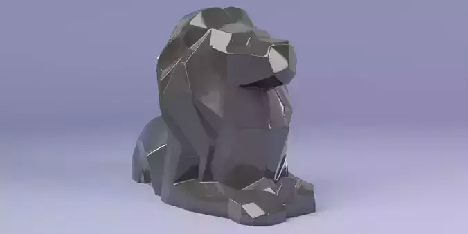 Poly Lion statue