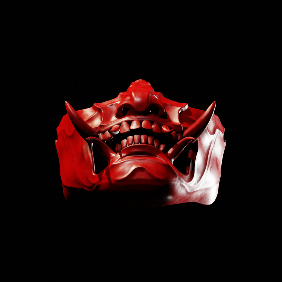 Yokai Oni Mempo Mask Printable 3D print model_4