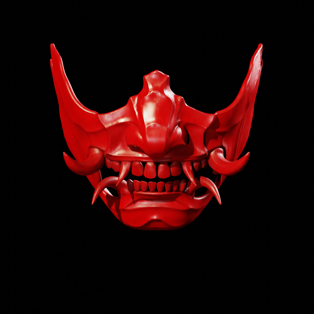 Yokai Oni Mempo Mask Printable 3D print model_11
