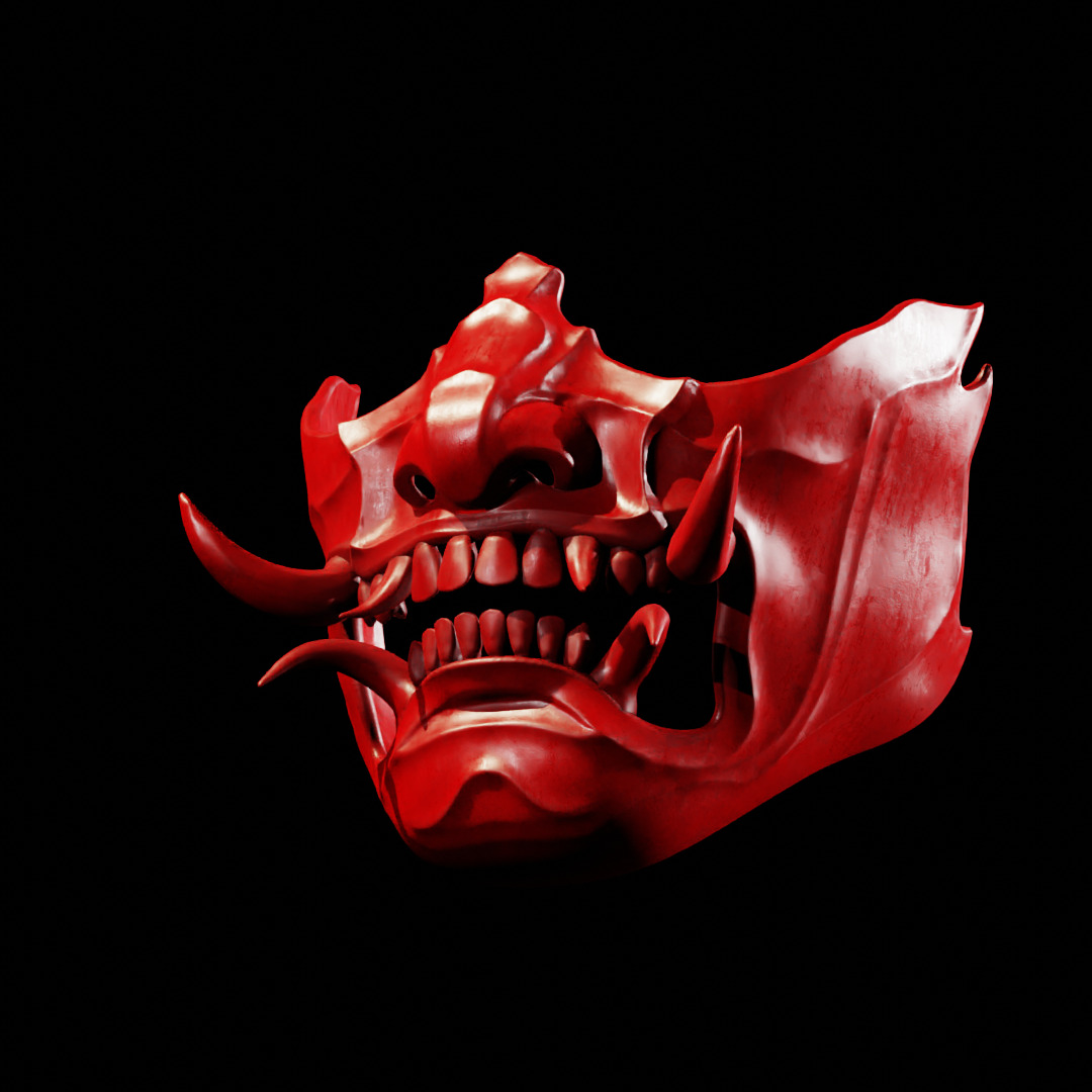 Yokai Oni Mempo Mask Printable 3D print model_12