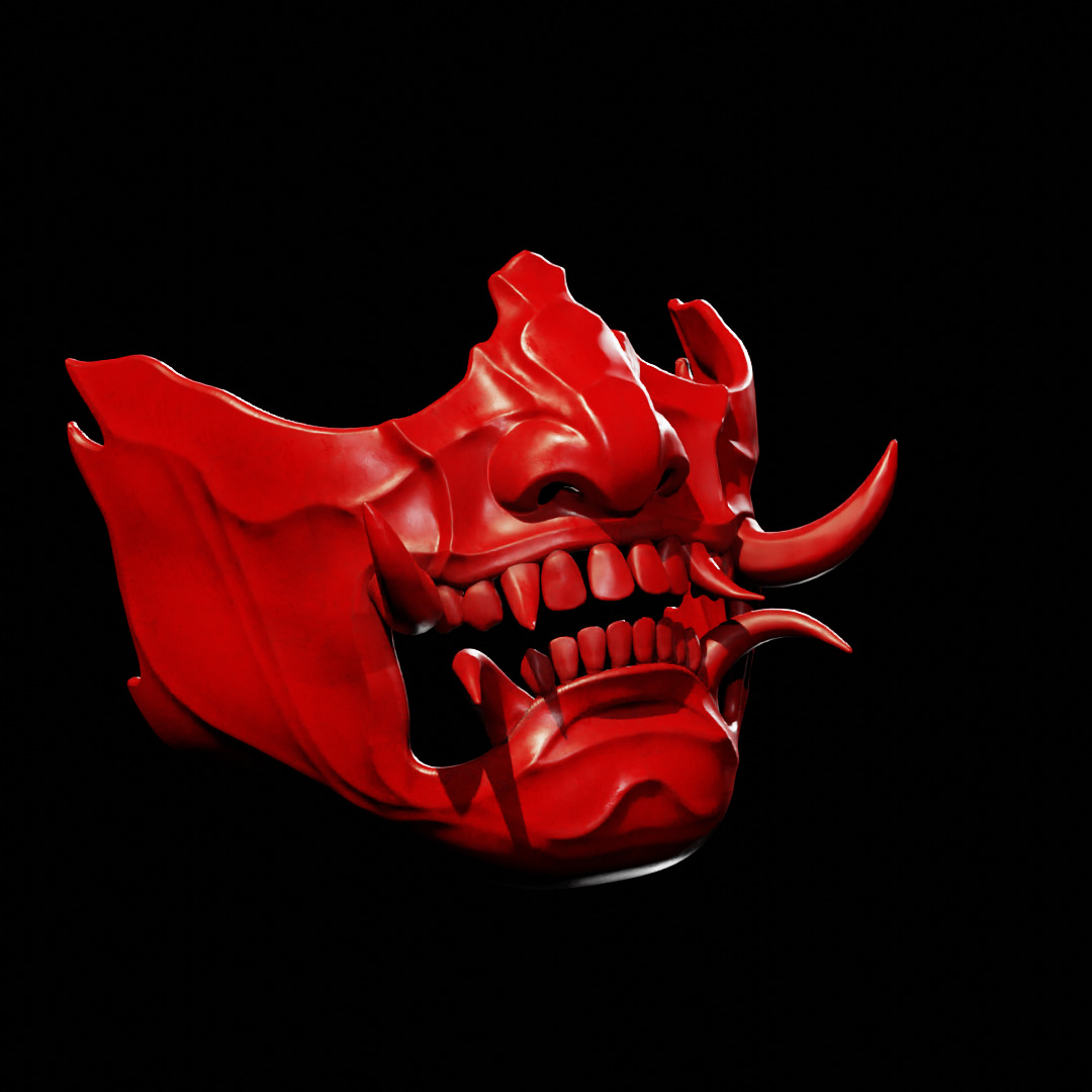 Yokai Oni Mempo Mask Printable 3D print model_13