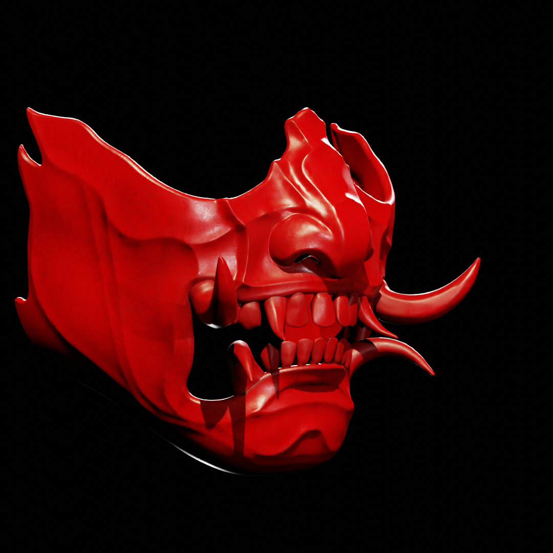 Yokai Oni Mempo Mask Printable 3D print model_9