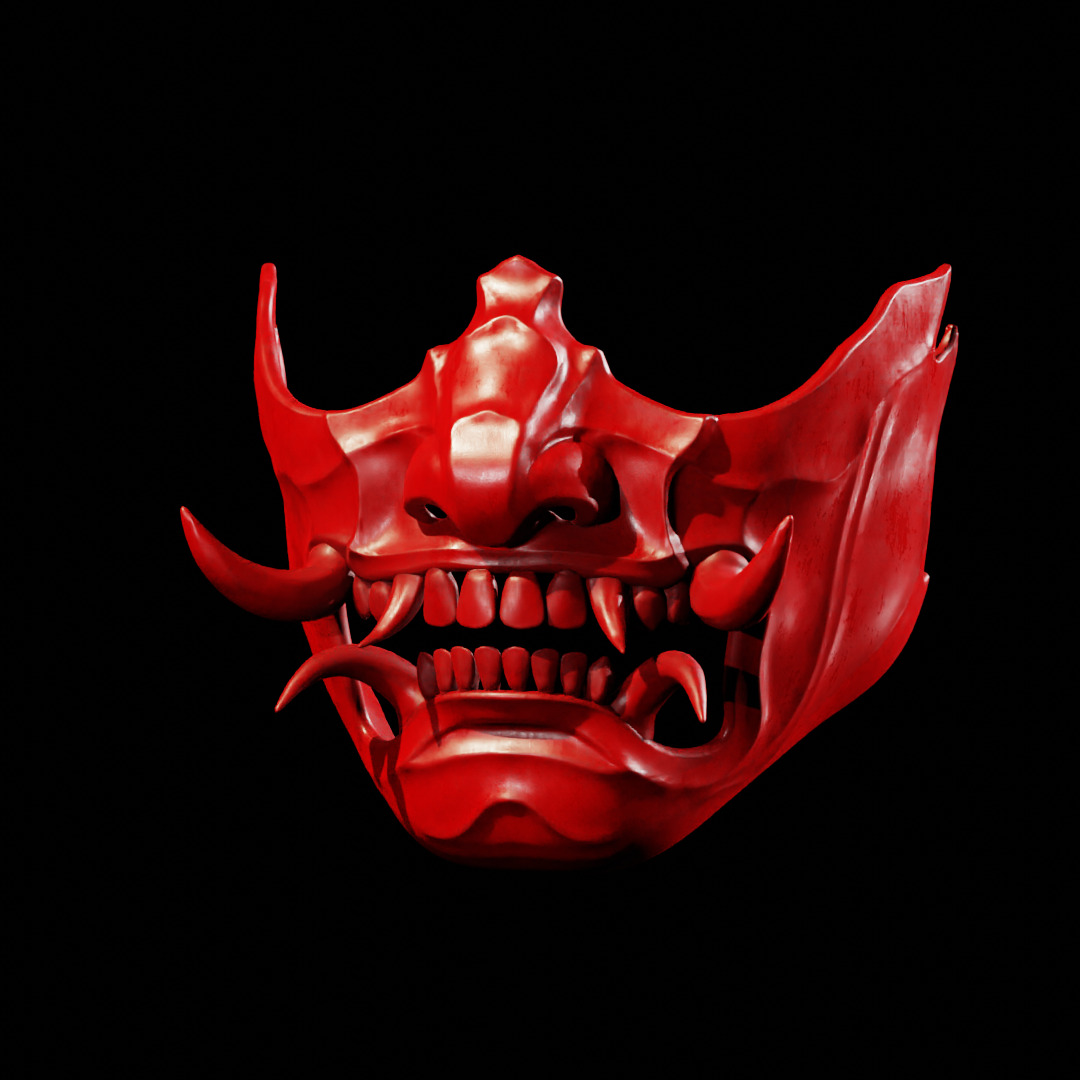 Yokai Oni Mempo Mask Printable 3D print model_7