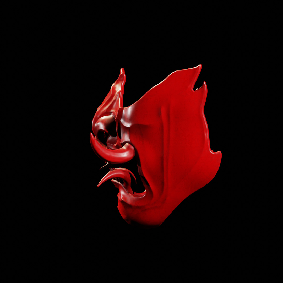 Yokai Oni Mempo Mask Printable 3D print model_10