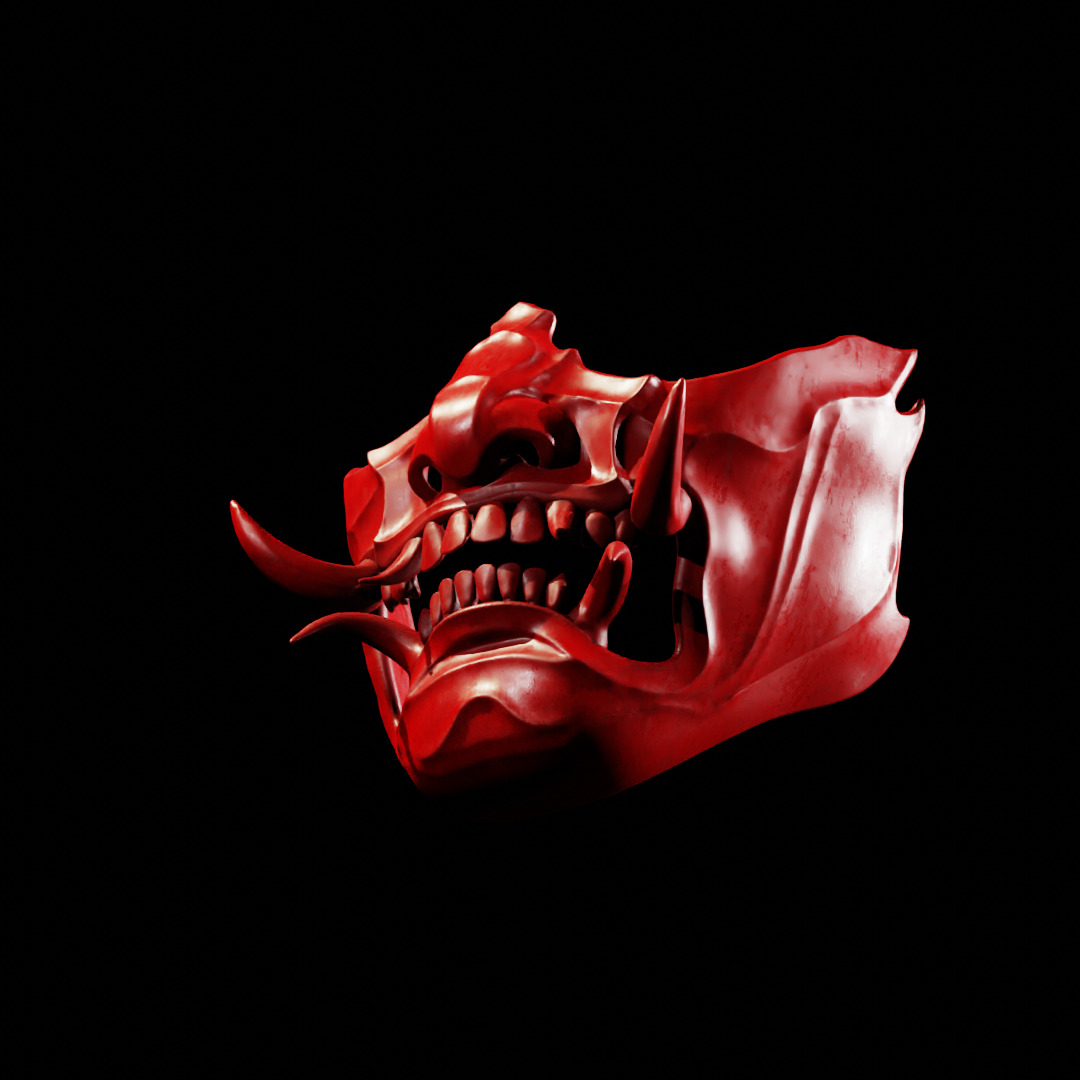 Yokai Oni Mempo Mask Printable 3D print model_5