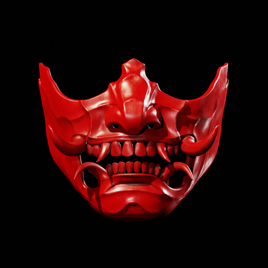 Yokai Oni Mempo Mask Printable 3D print model_6