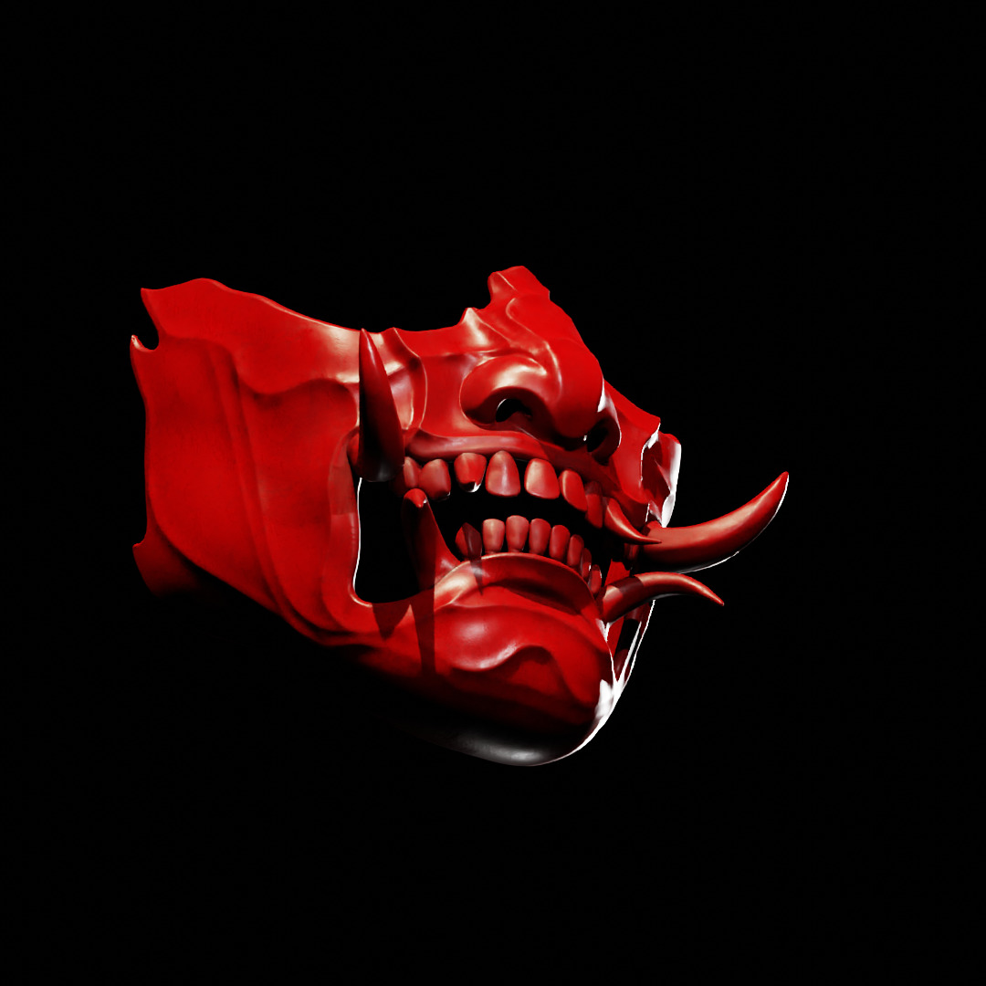 Yokai Oni Mempo Mask Printable 3D print model_2