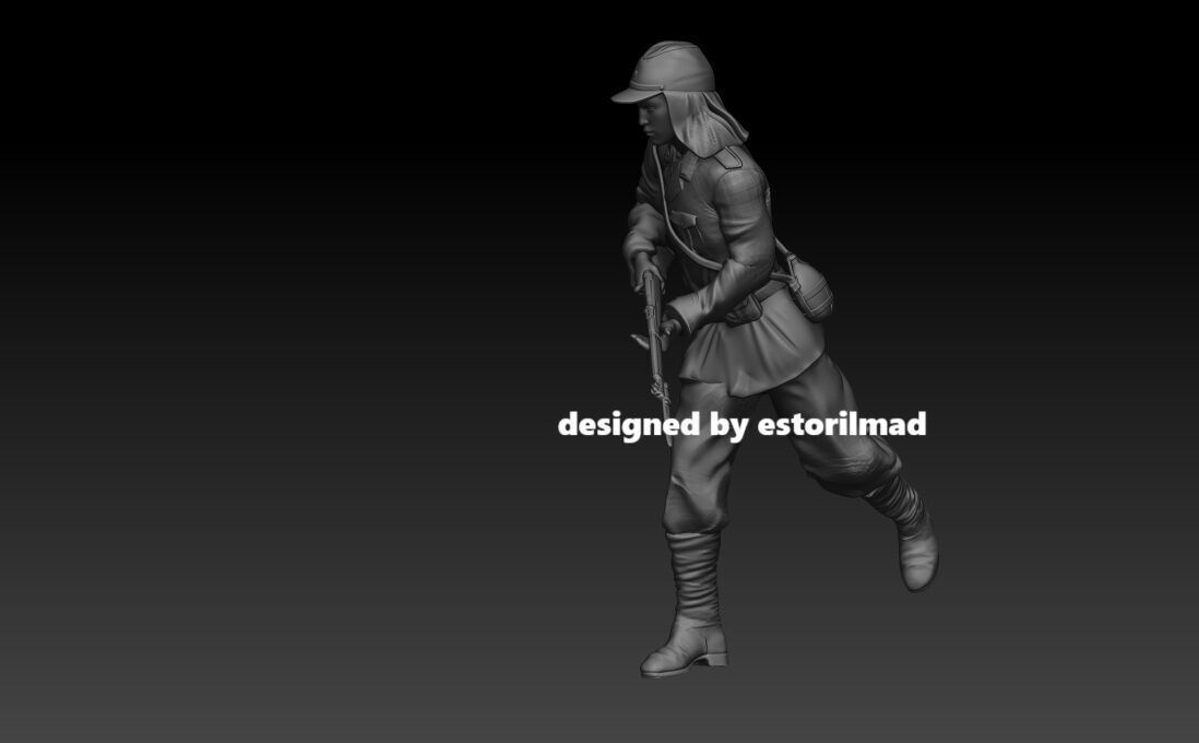 WW2 SOLDADO JAPONES CON RIFLE CORRIENDO 3D print model_2