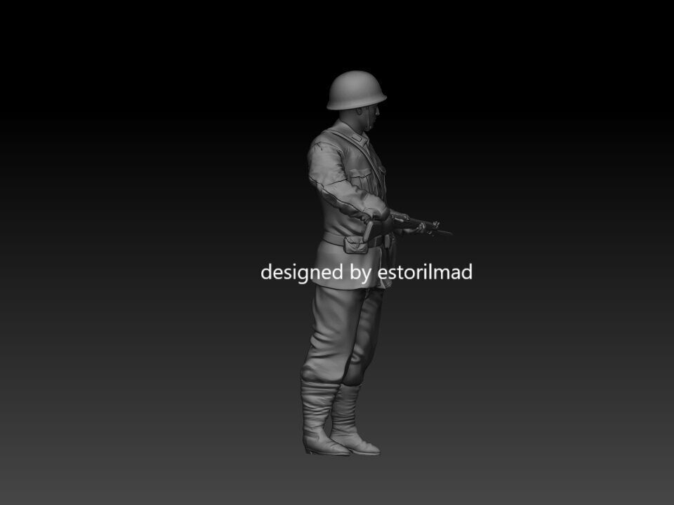 WW2 SOLDADO JAPONES CON RIFLE v3 3D print model_1