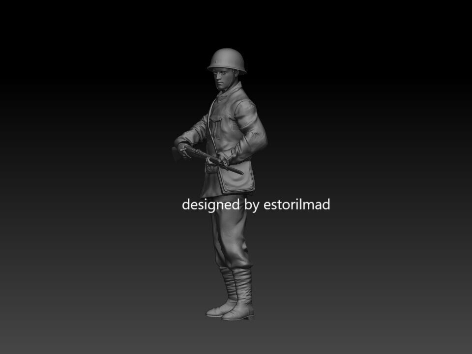 WW2 SOLDADO JAPONES CON RIFLE v3 3D print model_2