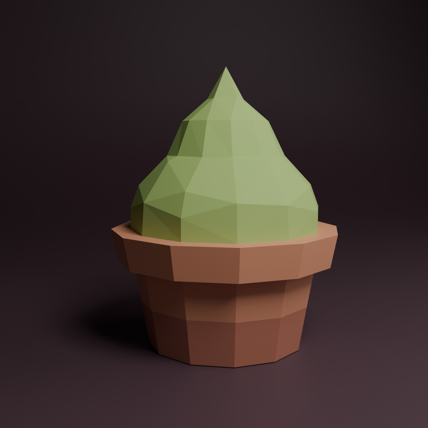 Cactus Low Poly Low-poly 3D model_1