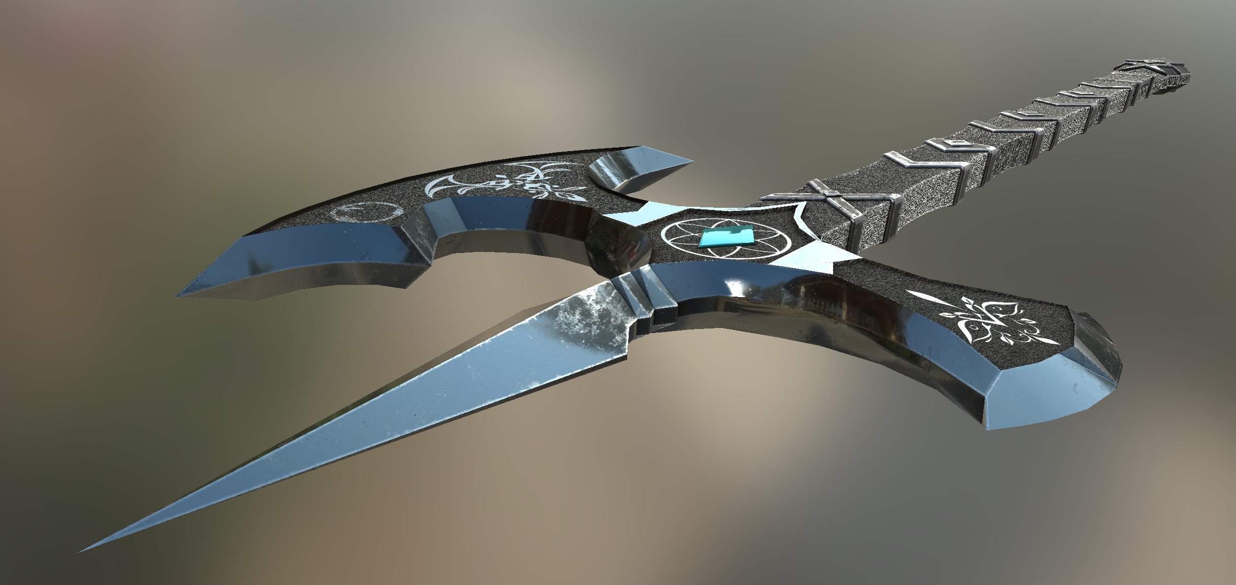 Eclipse Cleaver The Axe of Eternal Night Low-poly 3D model_4