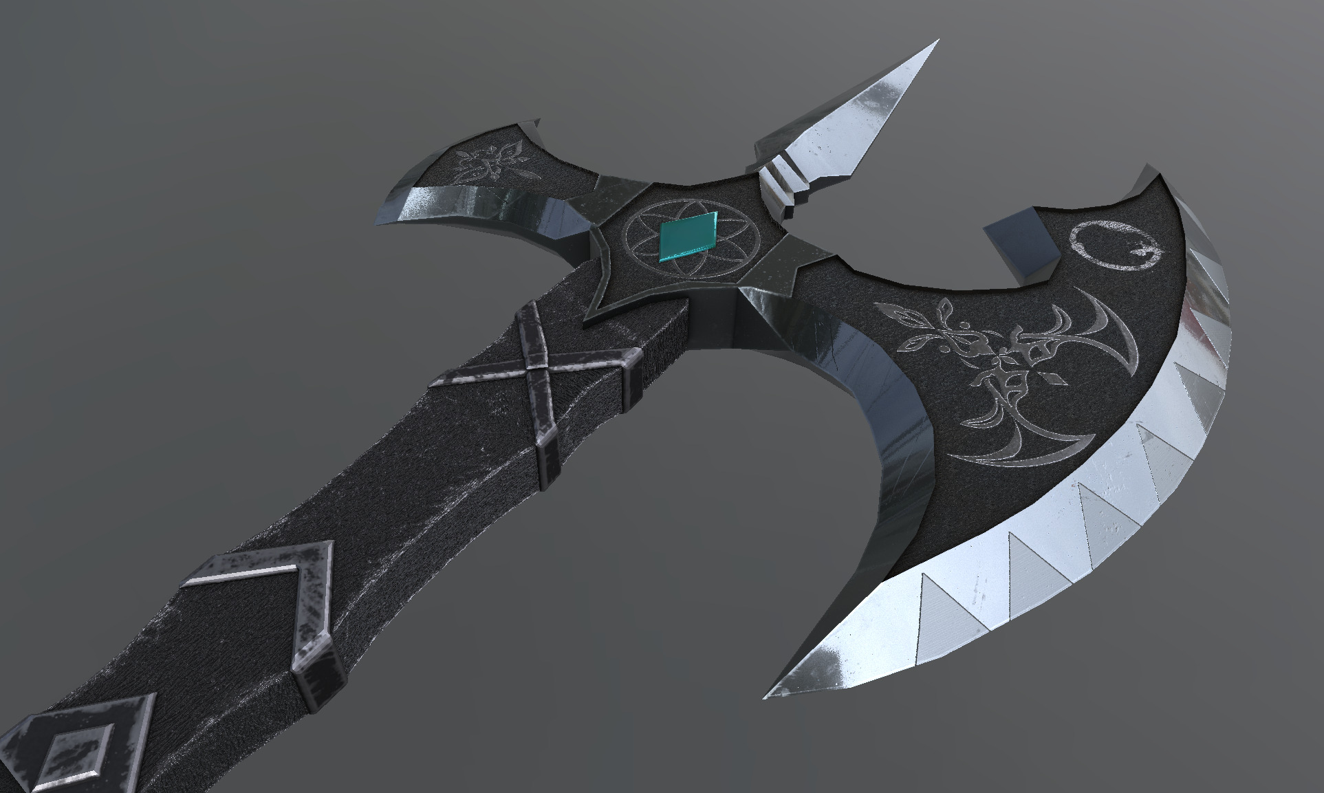 Eclipse Cleaver The Axe of Eternal Night Low-poly 3D model_2