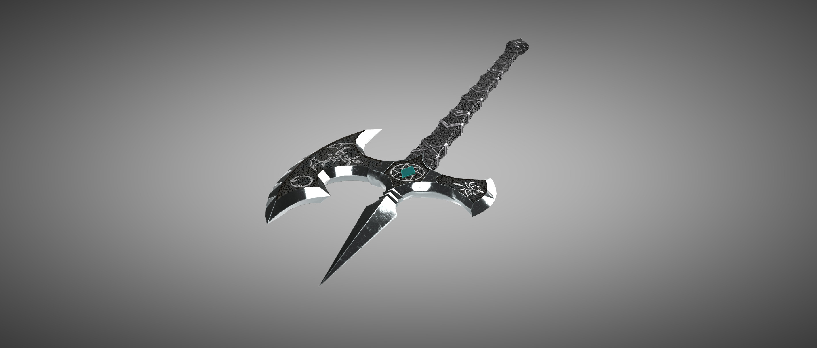 Eclipse Cleaver The Axe of Eternal Night Low-poly 3D model_6