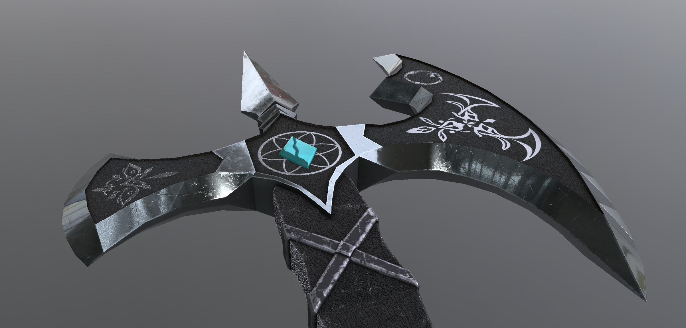 Eclipse Cleaver The Axe of Eternal Night Low-poly 3D model_3