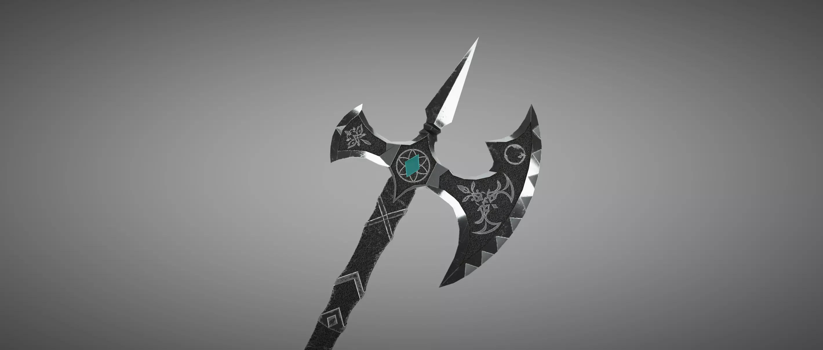 Eclipse Cleaver The Axe of Eternal Night Low-poly 3D model_0