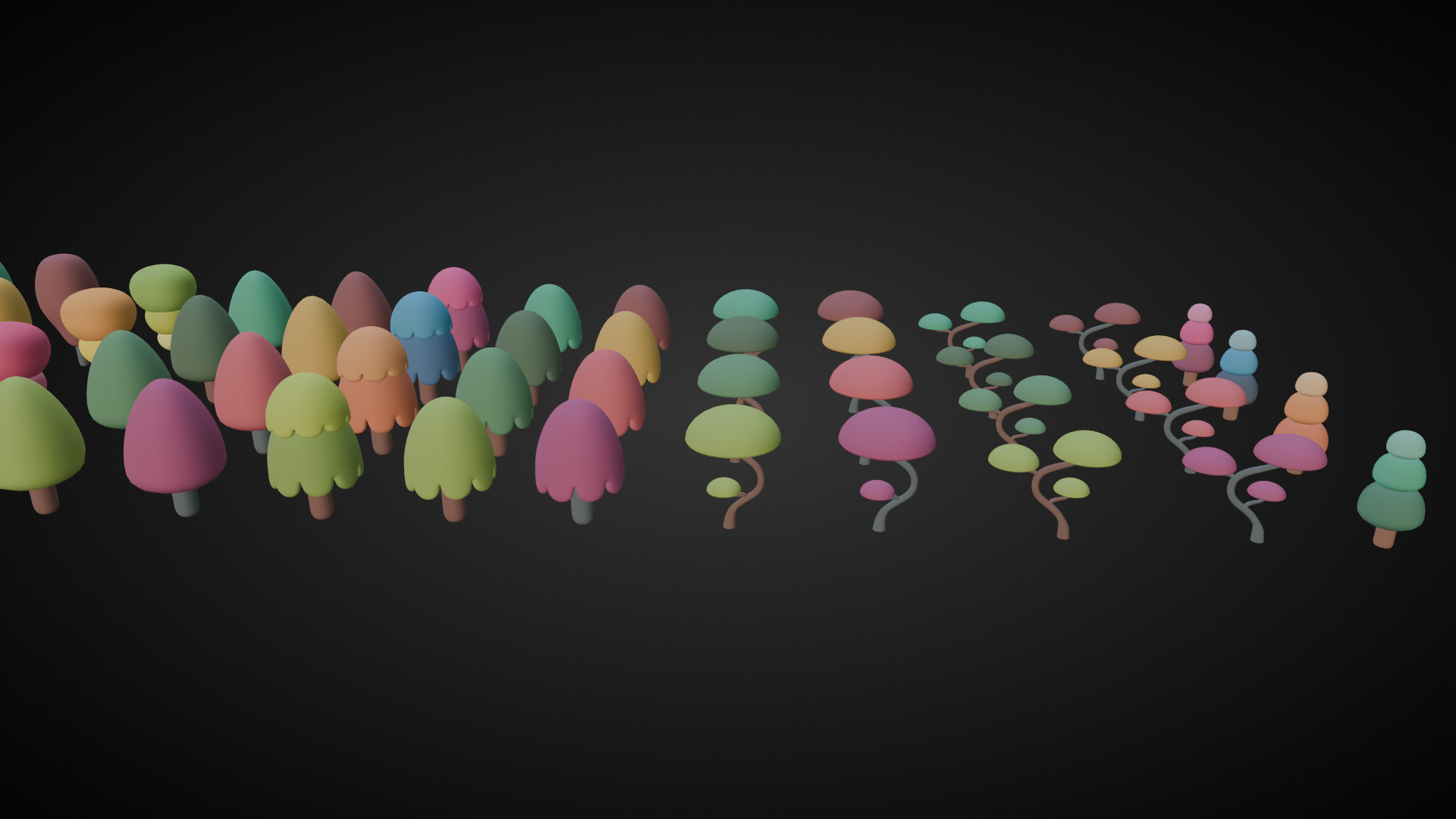 Low Poly Tree and Plant Set Low-poly 3D model_11