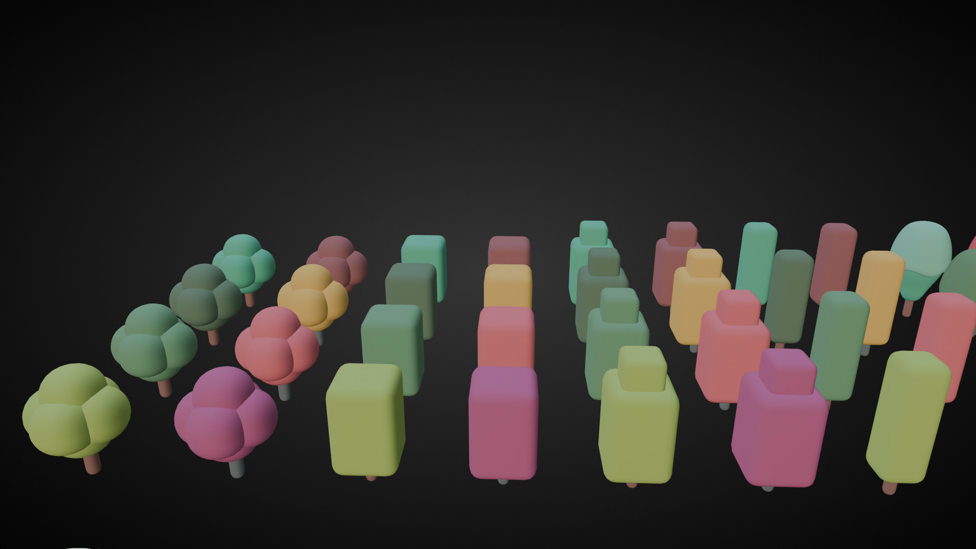 Low Poly Tree and Plant Set Low-poly 3D model_13