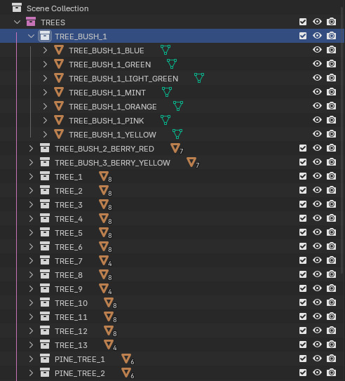 Low Poly Tree and Plant Set Low-poly 3D model_14
