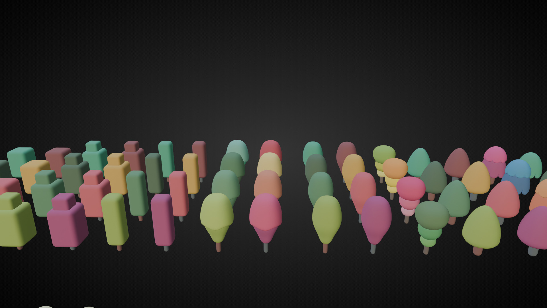 Low Poly Tree and Plant Set Low-poly 3D model_12