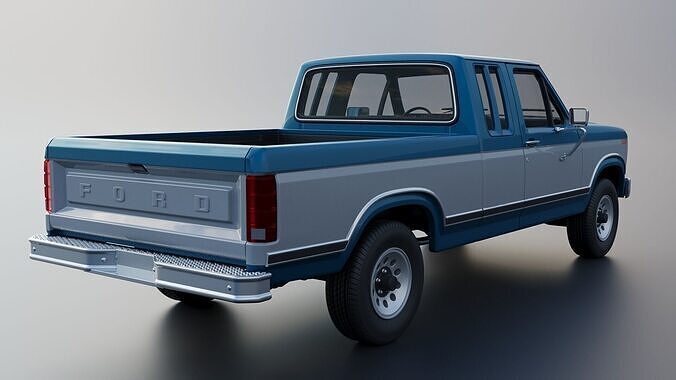 Pickup Truck F-150 SuperCab 1981 3D print model 7