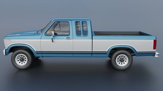 Pickup Truck F-150 SuperCab 1981 3D print model 4