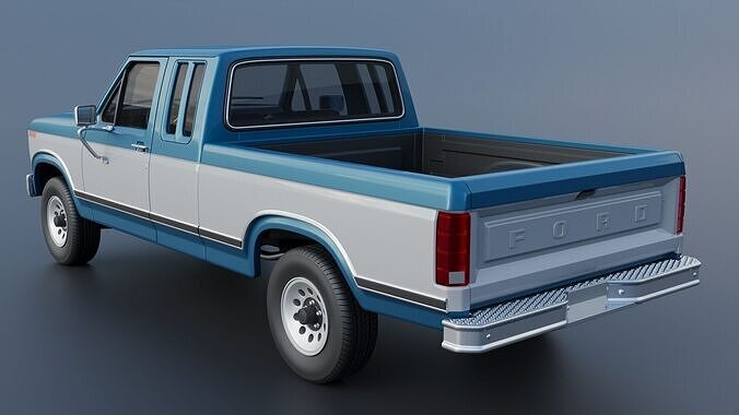 Pickup Truck F-150 SuperCab 1981 3D print model 5
