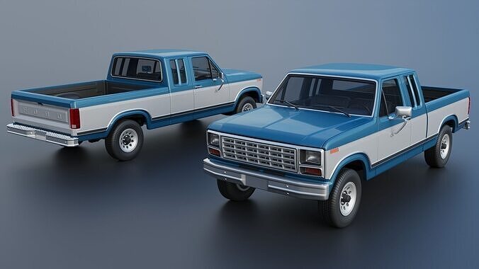 Pickup Truck F-150 SuperCab 1981 3D print model 2