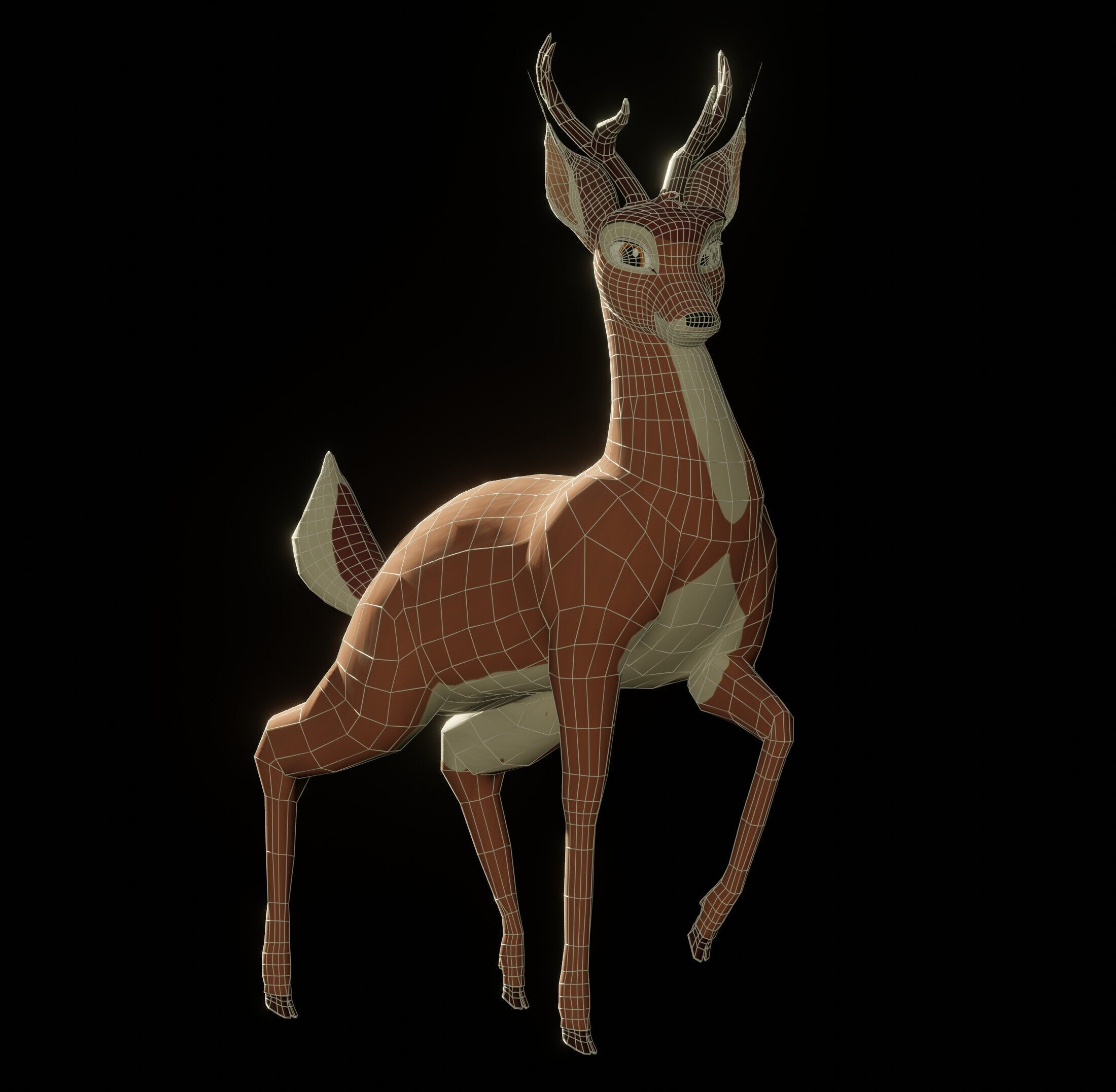 Buck Bambi  Low-poly 3D model_2