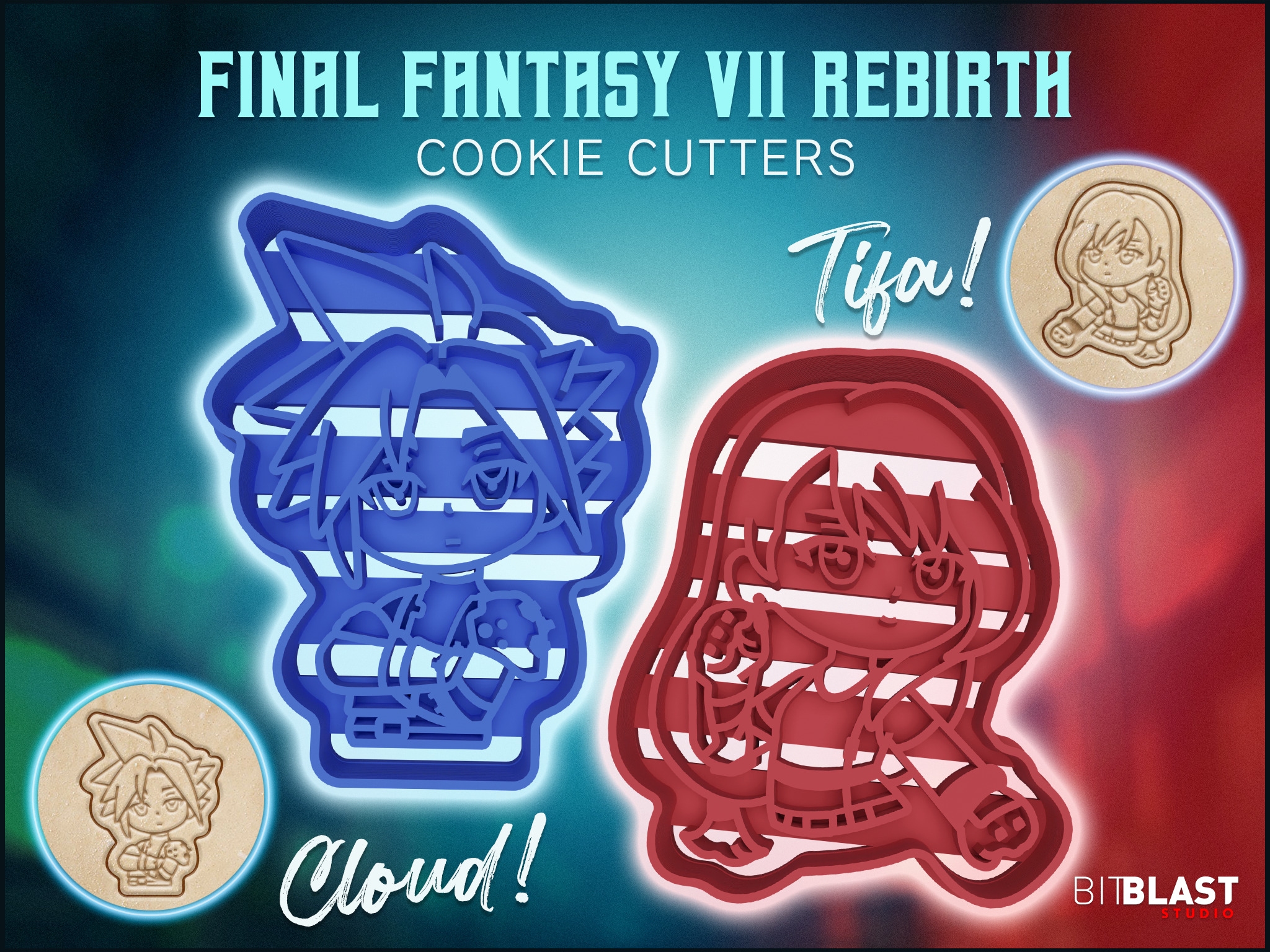 Final Fantasy VII Rebirth Cookie Cutters 3D print model_1