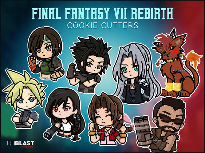 Final Fantasy VII Rebirth Cookie Cutters 3D print model