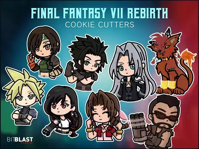 Final Fantasy VII Rebirth Cookie Cutters 3D print model