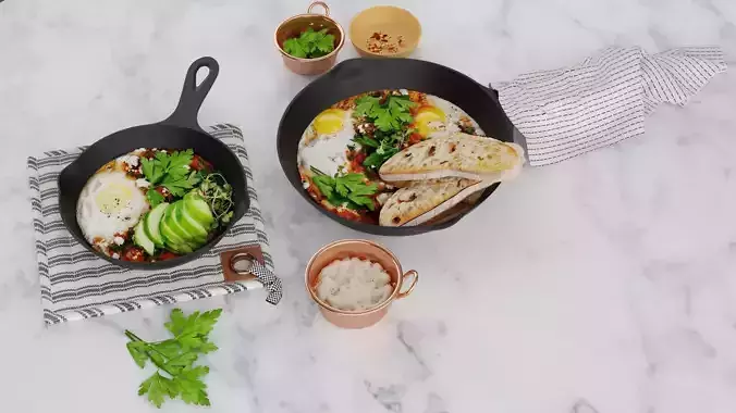 Shakshuka with Spinach and Harissa