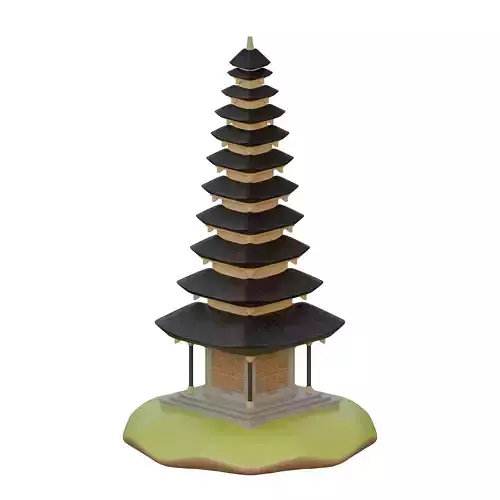 Bali Temple Isometric View 3D Design Element 3D model