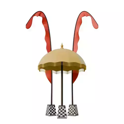 Bali Ornament Front View 3D Design Element 3D model