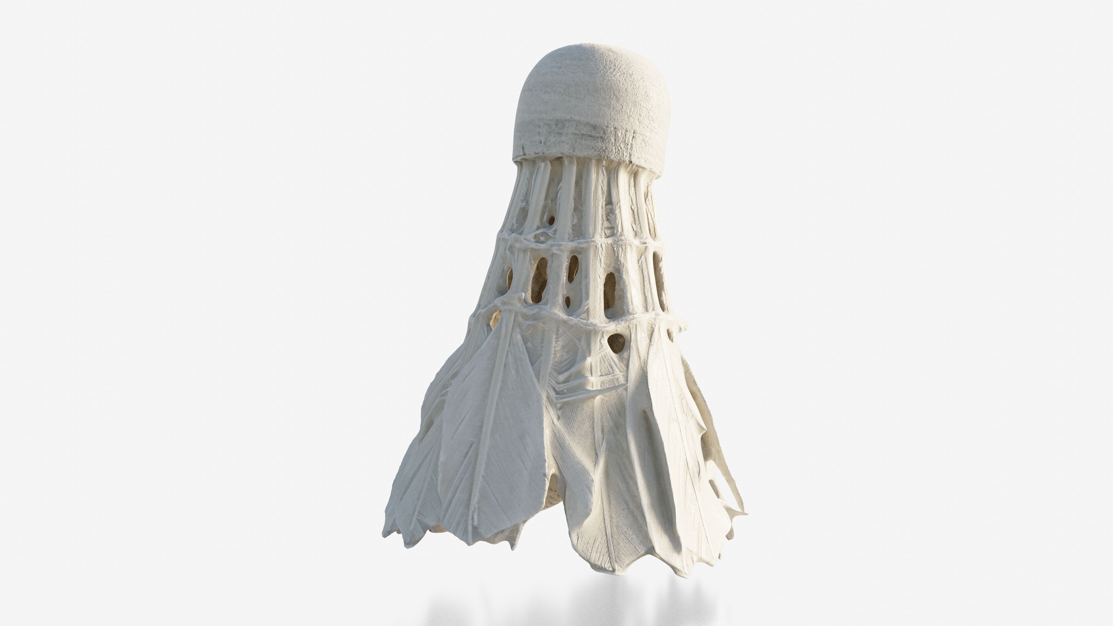 Scanned badminton shuttlecock Low-poly 3D model_10