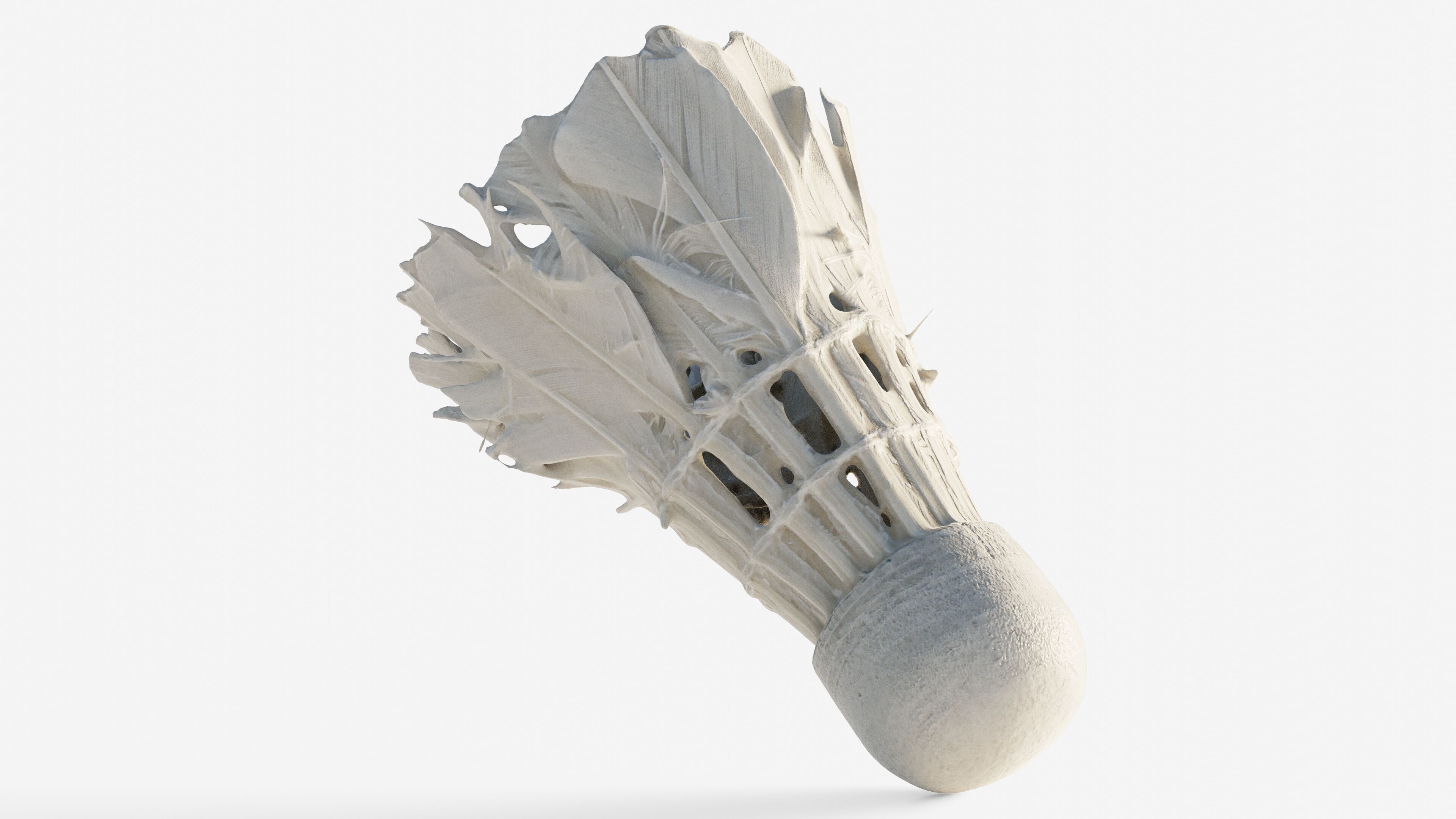 Scanned badminton shuttlecock Low-poly 3D model_3
