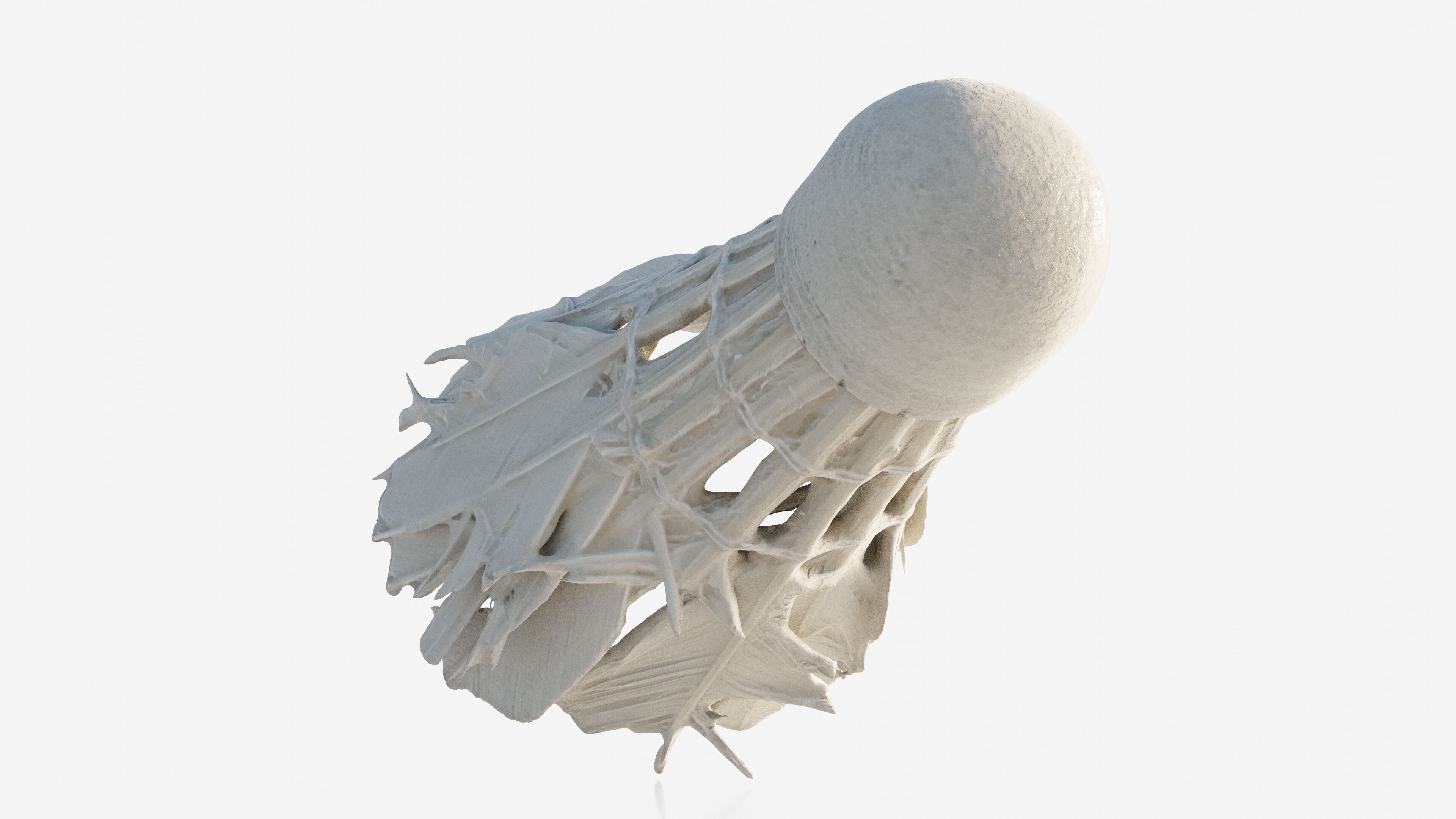 Scanned badminton shuttlecock Low-poly 3D model_9