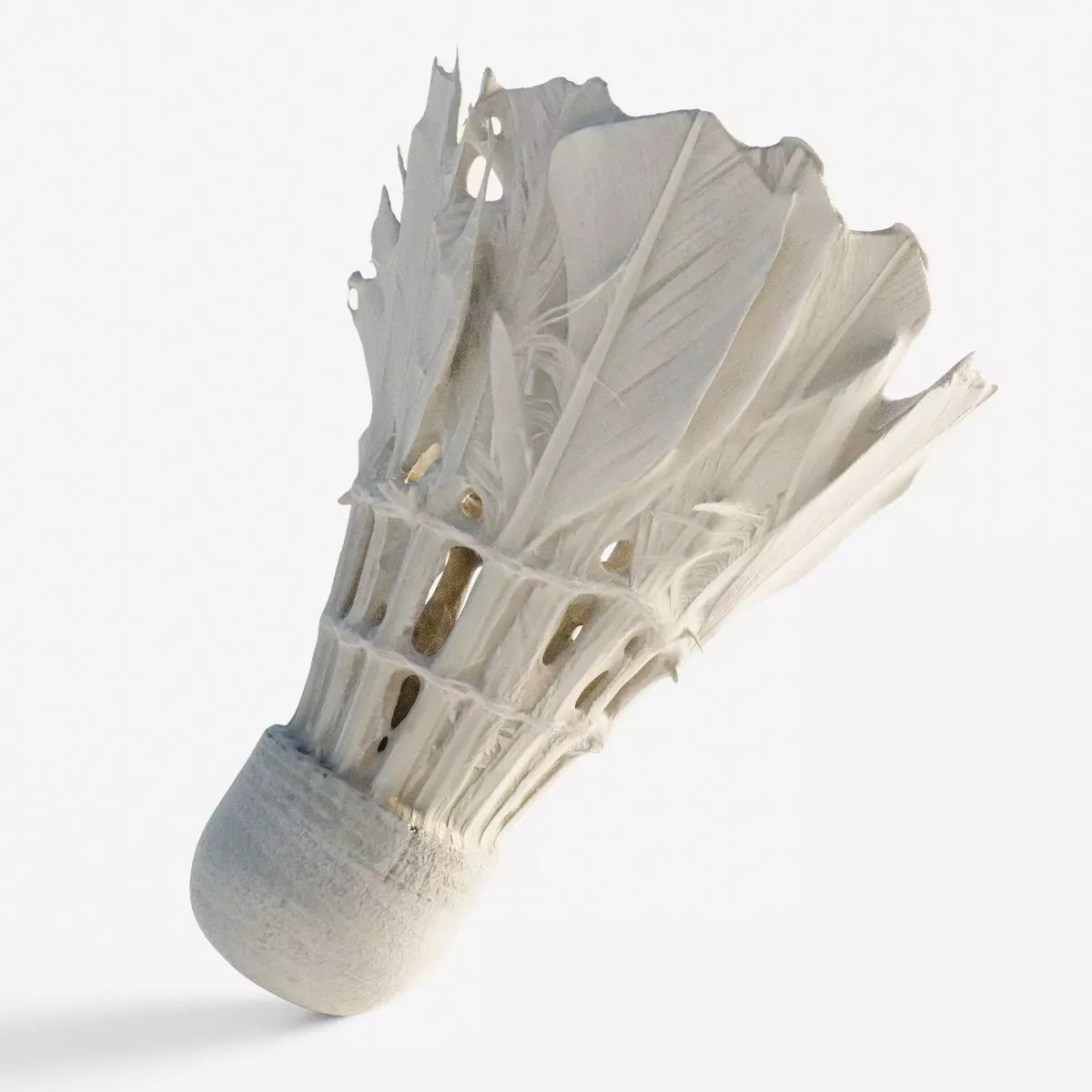 Scanned badminton shuttlecock Low-poly 3D model_0