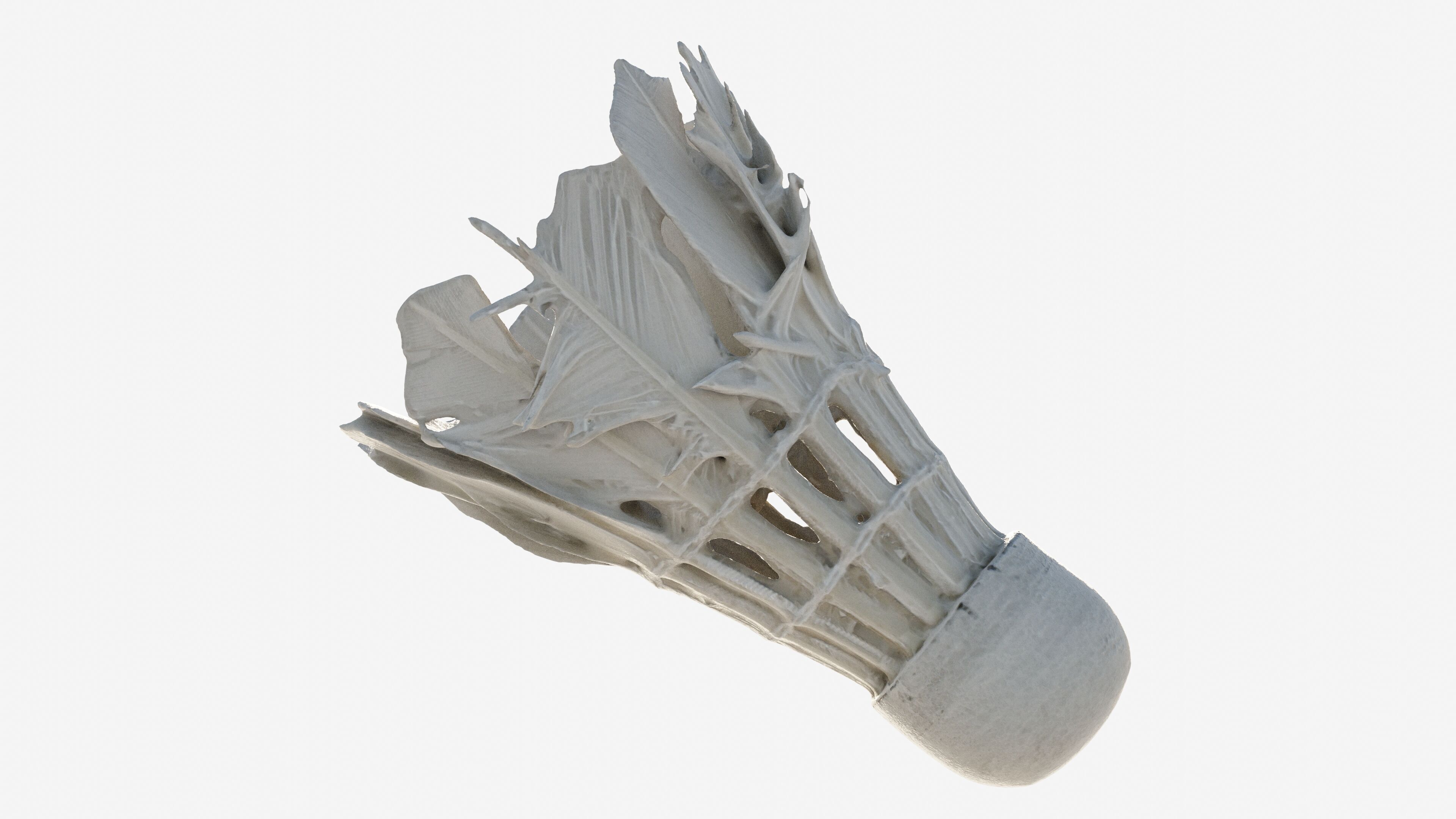 Scanned badminton shuttlecock Low-poly 3D model_4